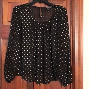 Women’s black and silver long sleeve blouse